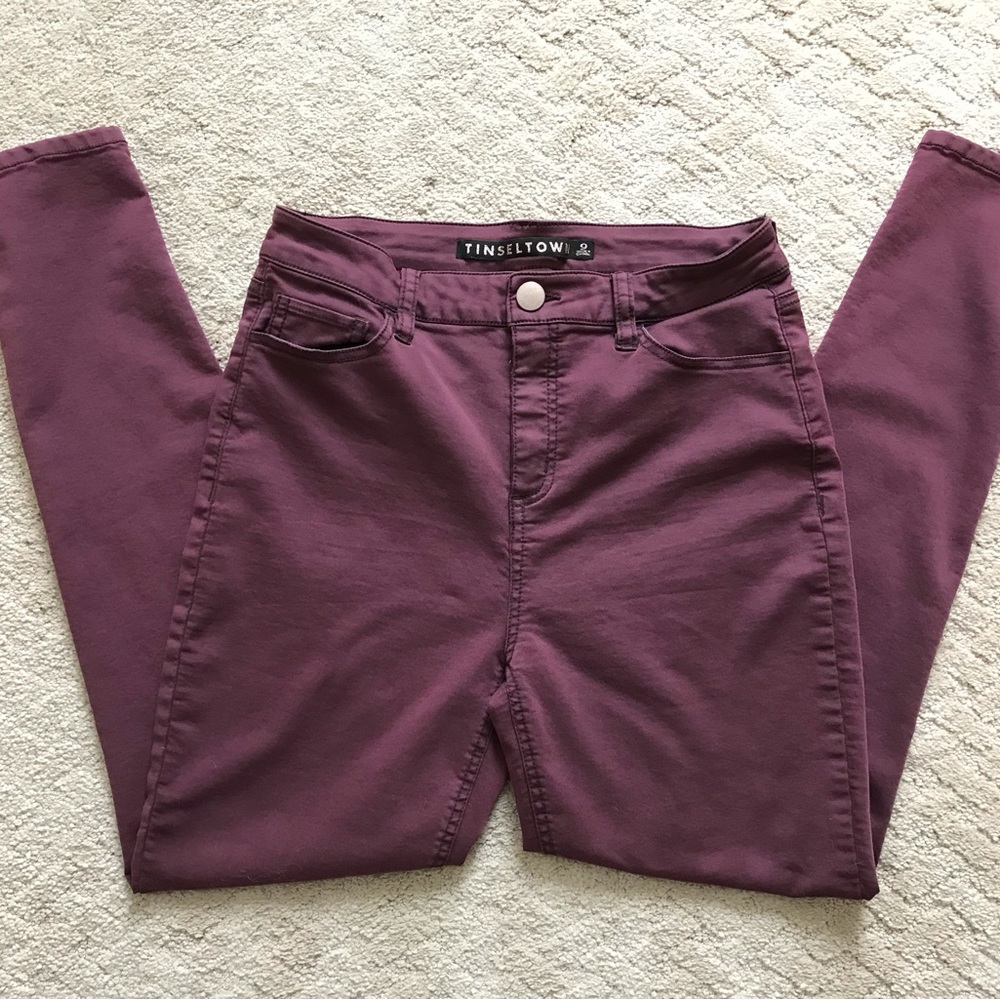 Skinny Jeans/Maroon by Tinsel Town Pants/Junior Size 9